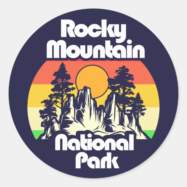 Rocky Mountain National Park Classic Round Sticker (Front)