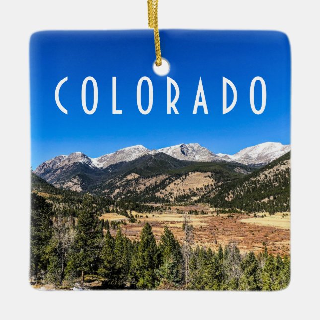 Rocky Mountain National Park Colorado Ceramic Ornament (Front)