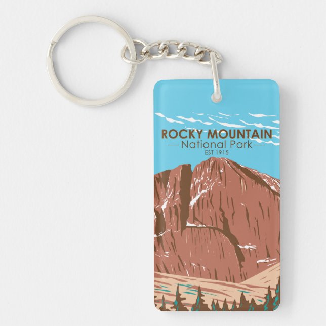Rocky Mountain National Park Colorado Double Sided Key Ring (Front)