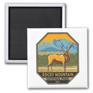 Rocky Mountain National Park Colorado Elk Vintage Magnet