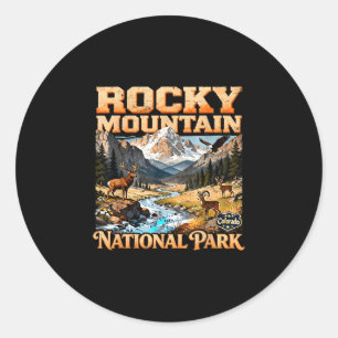 Rocky mountain national park colorado nature classic round sticker