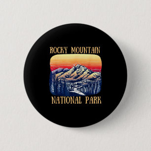 Rocky mountain national park colorado nature hikin 6 cm round badge