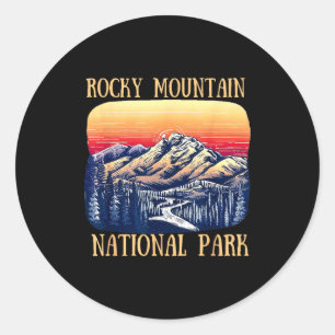 Rocky mountain national park colorado nature hikin classic round sticker