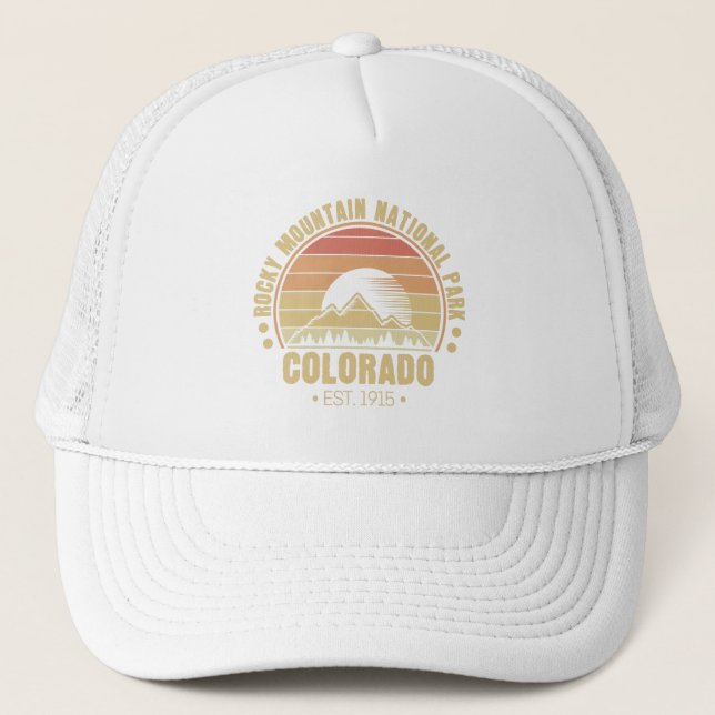 Rocky Mountain National Park Colorado Rerto Trucker Hat (Front)