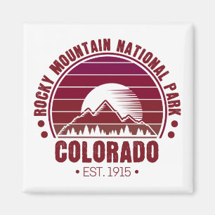 Rocky Mountain National Park Colorado Retro Magnet