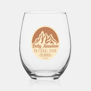 Rocky Mountain National Park Colorado Stemless Wine Glass