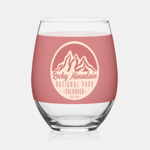 Rocky Mountain National Park Colorado Stemless Wine Glass