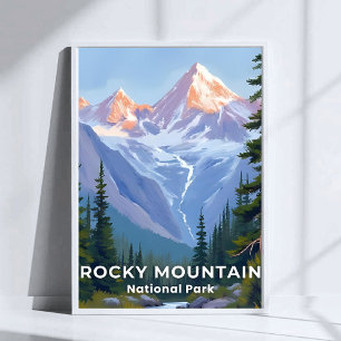 Rocky Mountain National Park Colorado Travel Art Poster