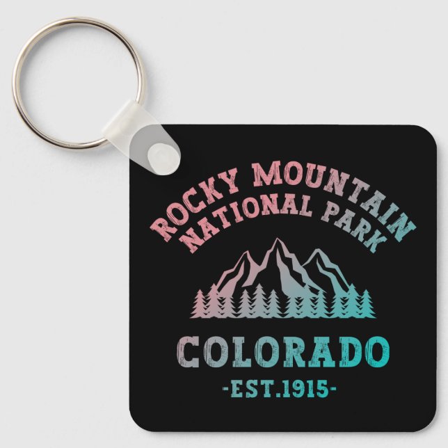 Rocky Mountain National Park Colorado USA Gradient Key Ring (Front)
