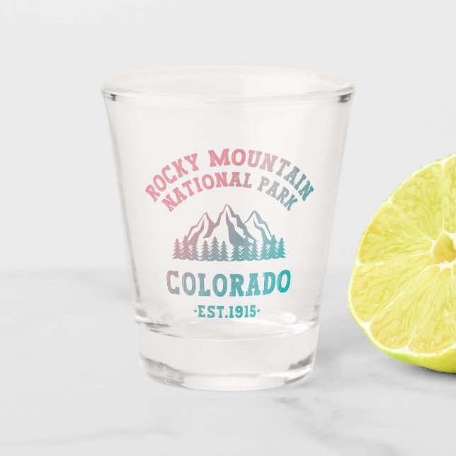 Rocky Mountain National Park Colorado USA Gradient Shot Glass (Front)