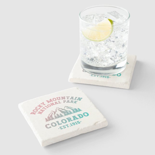 Rocky Mountain National Park Colorado USA Gradient Stone Coaster (Side)