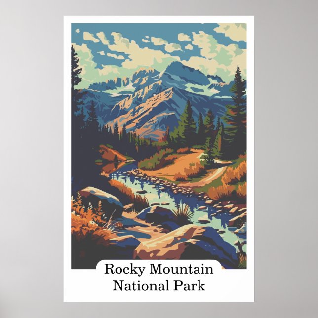 Rocky Mountain National Park Colorado USA Travel Poster (Front)