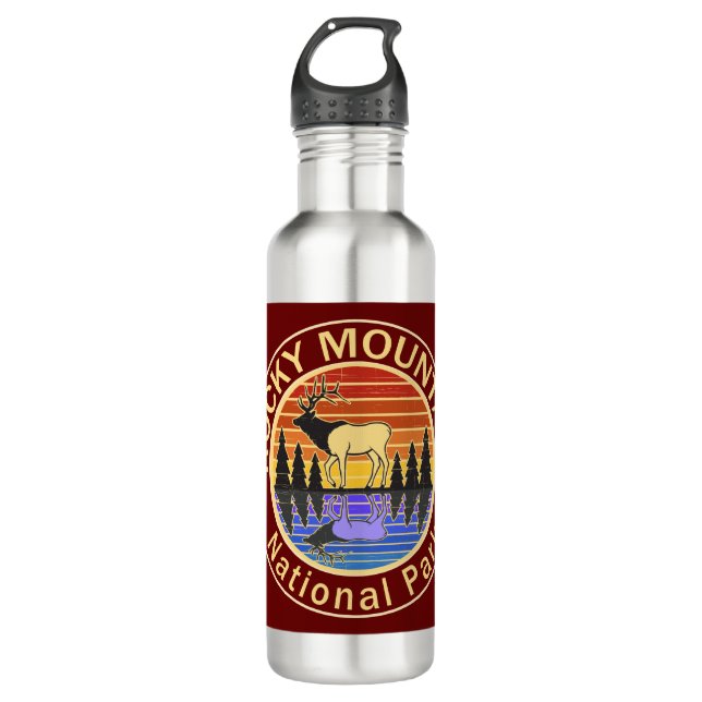 Rocky Mountain National Park Elk 710 Ml Water Bottle (Front)