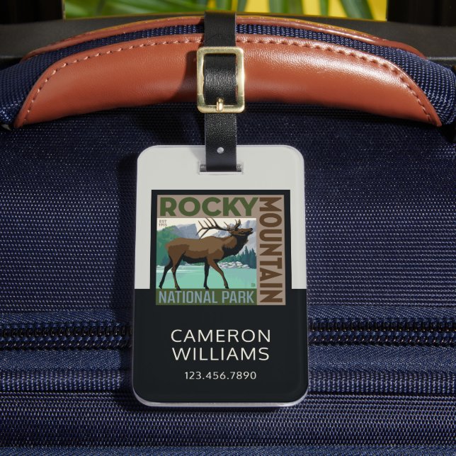 Rocky Mountain National Park | Elk Luggage Tag (Front Insitu 2)