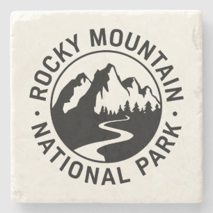 Rocky Mountain National Park Emblem Stone Coaster