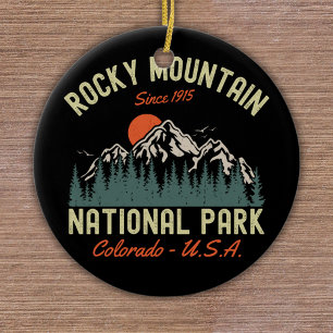 Rocky Mountain National Park Est 1915 Ceramic Tree Decoration