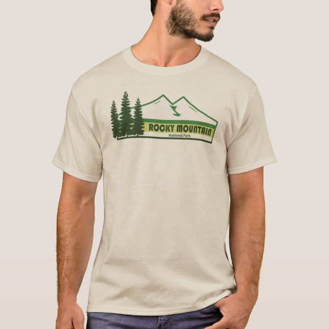 Rocky Mountain National Park Green Stripes T-Shirt (Front)