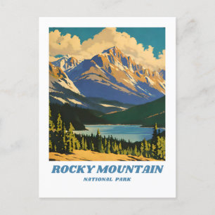 Rocky Mountain National Park illustration retro H Postcard