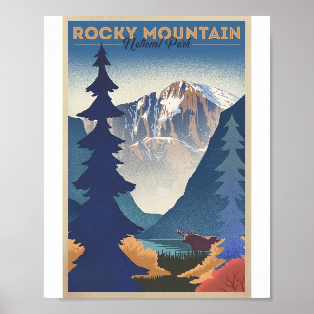 Rocky Mountain National Park Litho Artwork Poster (Front)