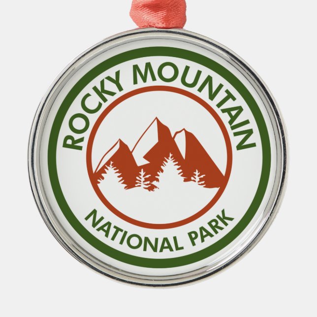 Rocky Mountain National Park Metal Tree Decoration (Front)