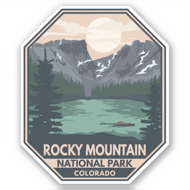 Rocky Mountain National Park Minimal Retro Emblem (Front)