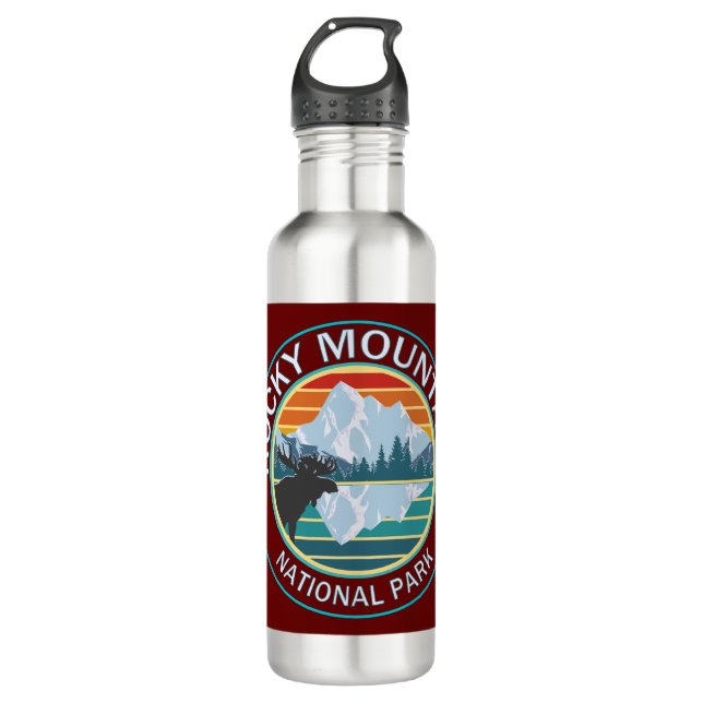 Rocky Mountain National Park Moose 710 Ml Water Bottle (Front)