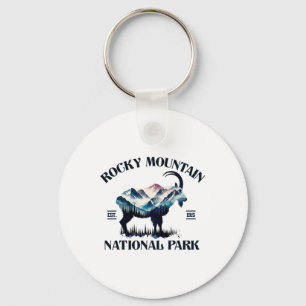 Rocky Mountain National Park Mountain Goat Camping Key Ring