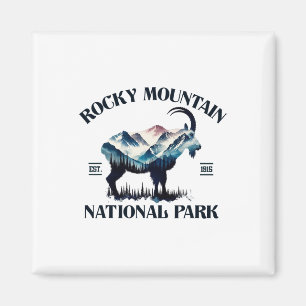Rocky Mountain National Park Mountain Goat Camping Magnet