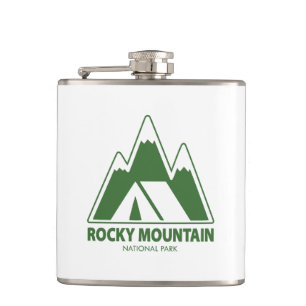 Rocky Mountain National Park Mountains Camping Hip Flask