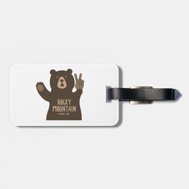 Rocky Mountain National Park Peace Bear Luggage Tag (Back Horizontal)