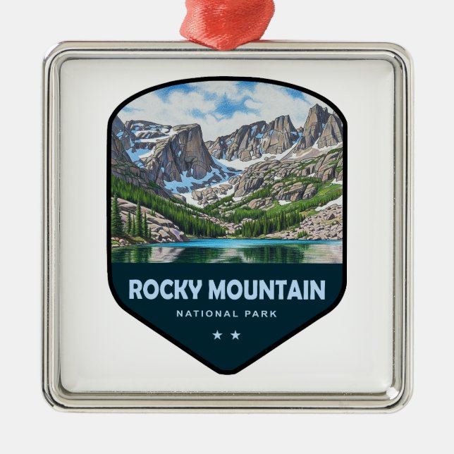 Rocky Mountain National Park Shield Metal Tree Decoration (Front)