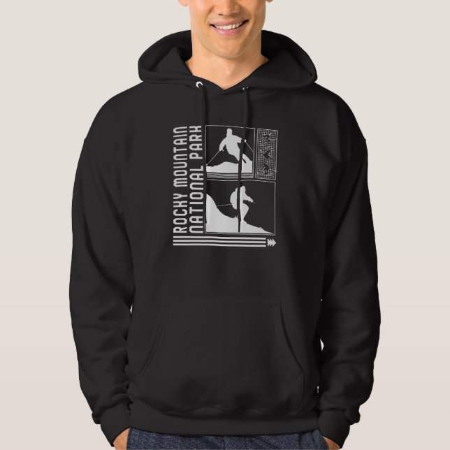 Rocky Mountain National Park Skiing Skier Winter S Hoodie (Front)