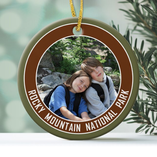 Rocky Mountain National Park Souvenir Ceramic Tree Decoration (Personalized Christmas Photo Ornament)