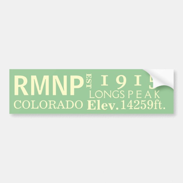 Rocky Mountain national park stats Bumper Sticker (Front)