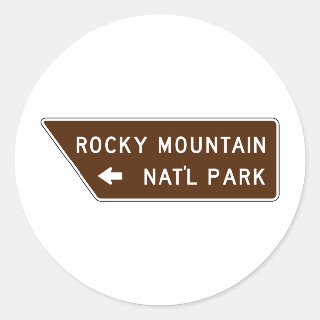 Rocky Mountain National Park Street Sign Classic Round Sticker (Front)