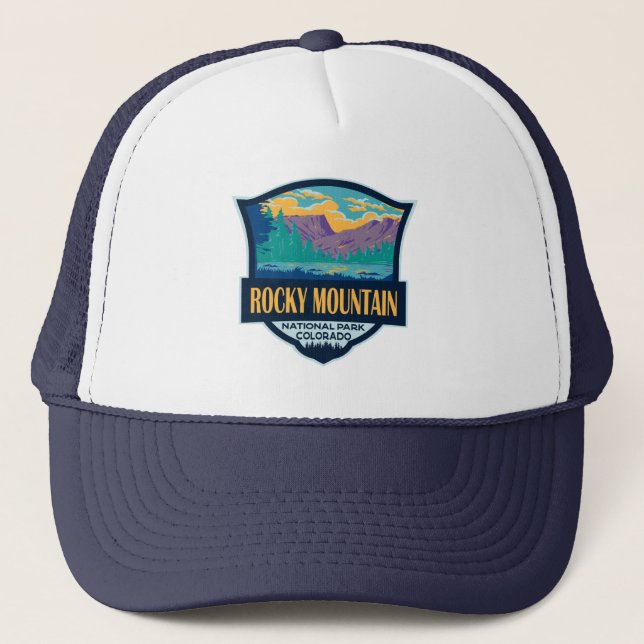 Rocky Mountain National Park Teton Range Travel Trucker Hat (Front)