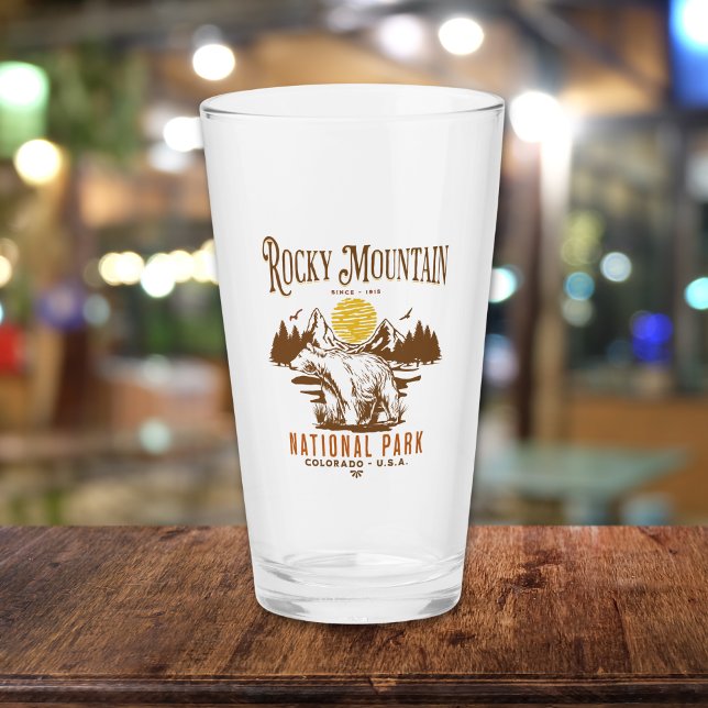 Rocky Mountain National Park Vintage Landscape Glass (Creator Uploaded)