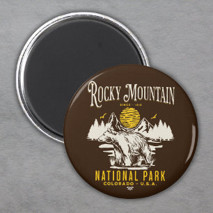 Rocky Mountain National Park Vintage landscape Magnet