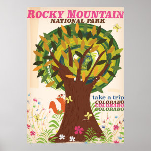 Rocky Mountain national park vintage poster