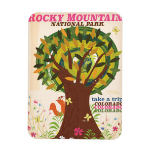 Rocky Mountain national park vintage poster Magnet