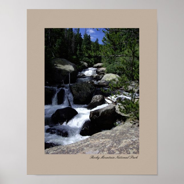 Rocky Mountain National Park Water Fall Poster (Front)