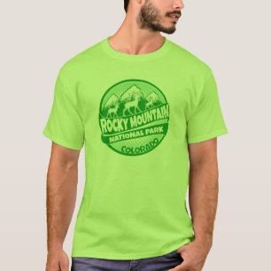 Rocky Mountain Park Colorado green logo tshirt