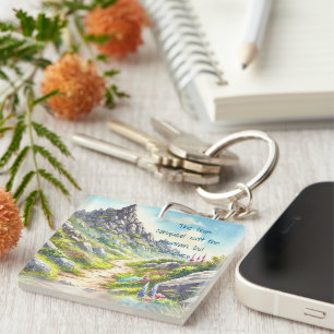 Rocky Mountain Path & Quote Key Ring