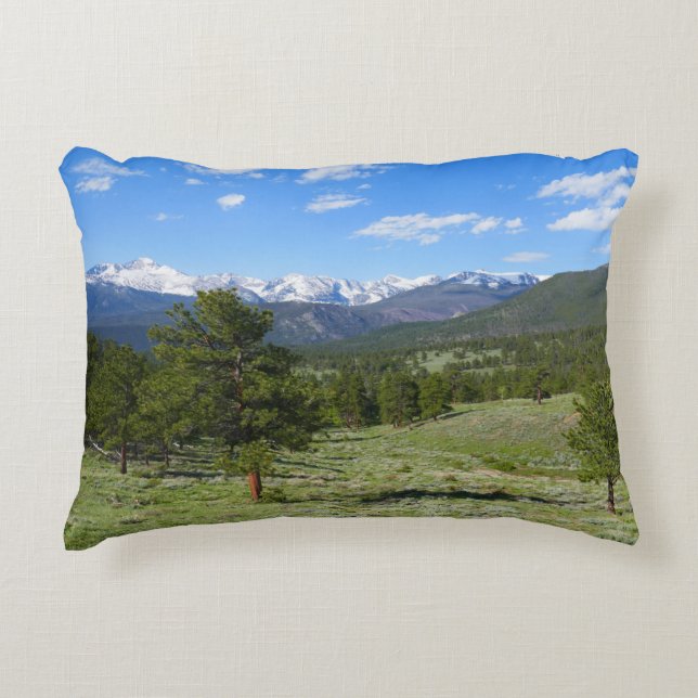 Rocky Mountain View Scenic Landscape Decorative Cushion (Front)