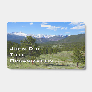 Rocky Mountain View Scenic Landscape ID Badge