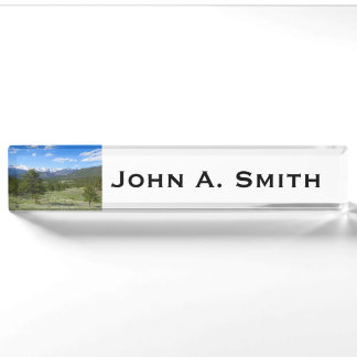 Rocky Mountain View Scenic Landscape Nameplate