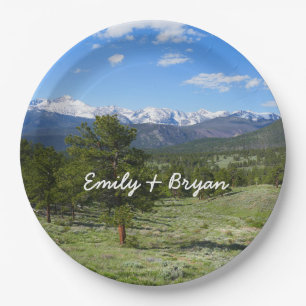 Rocky Mountain View Scenic Landscape Paper Plate