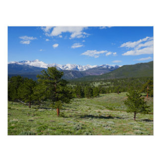 Rocky Mountain View Scenic Landscape Poster