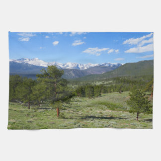 Rocky Mountain View Scenic Landscape Tea Towel