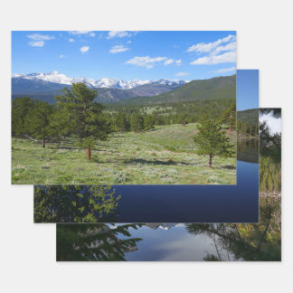 Rocky Mountain View Scenic Landscape Wrapping Paper Sheet